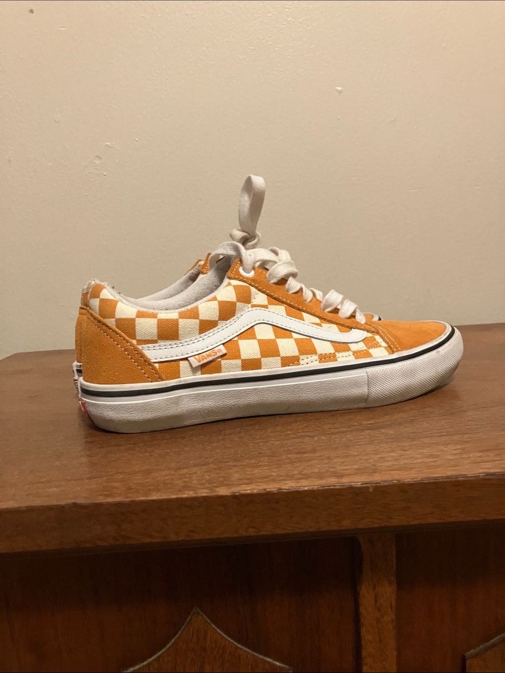 Vans Old Skool Checkerboard Low Top - Orange and White